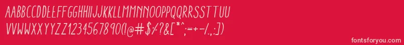 AracneCondensedRegularItalic Font – Pink Fonts on Red Background
