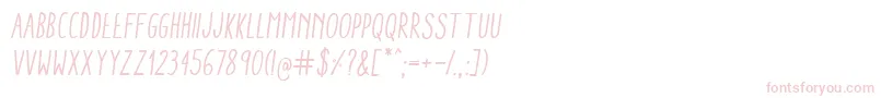 AracneCondensedRegularItalic Font – Pink Fonts on White Background