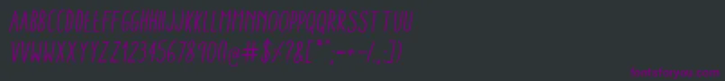 AracneCondensedRegularItalic Font – Purple Fonts on Black Background