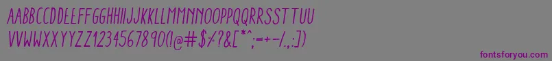 AracneCondensedRegularItalic Font – Purple Fonts on Gray Background