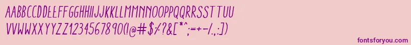 Шрифт AracneCondensedRegularItalic – фиолетовые шрифты на розовом фоне