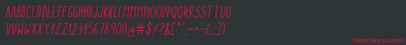 AracneCondensedRegularItalic Font – Red Fonts on Black Background