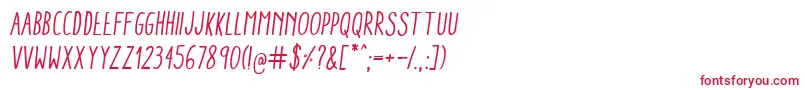 AracneCondensedRegularItalic Font – Red Fonts on White Background