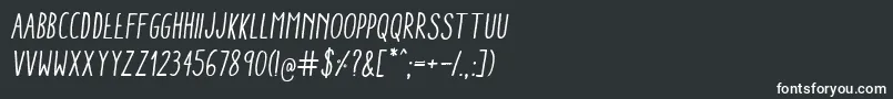 AracneCondensedRegularItalic Font – White Fonts on Black Background