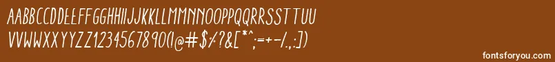 AracneCondensedRegularItalic Font – White Fonts on Brown Background