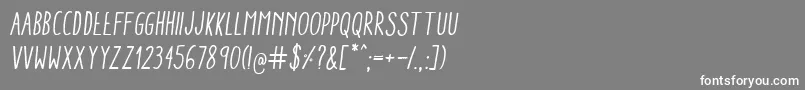 AracneCondensedRegularItalic Font – White Fonts on Gray Background