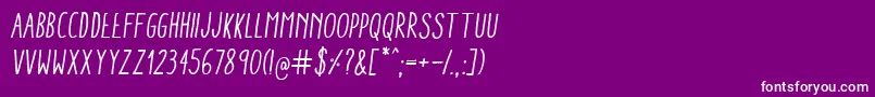 AracneCondensedRegularItalic Font – White Fonts on Purple Background