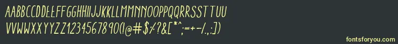 AracneCondensedRegularItalic Font – Yellow Fonts on Black Background
