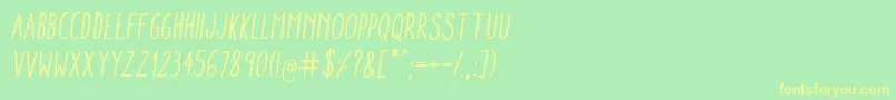 AracneCondensedRegularItalic Font – Yellow Fonts on Green Background