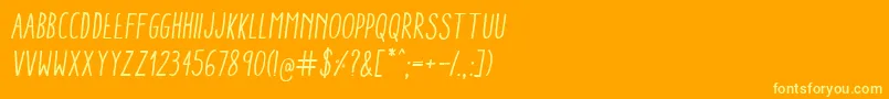 Шрифт AracneCondensedRegularItalic – жёлтые шрифты на оранжевом фоне