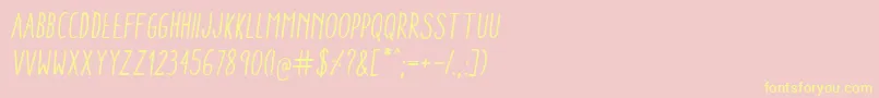 AracneCondensedRegularItalic Font – Yellow Fonts on Pink Background