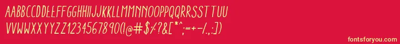 AracneCondensedRegularItalic Font – Yellow Fonts on Red Background