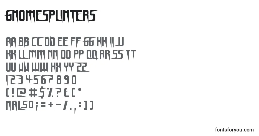 Schriftart GnomeSplinters – Alphabet, Zahlen, spezielle Symbole