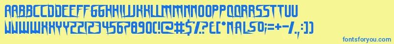 GnomeSplintersフォントについての詳細 フォントGnomeSplinters – 青い文字が黄色の背景にあります。