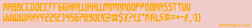 Fonte GnomeSplinters – fontes laranjas em um fundo rosa