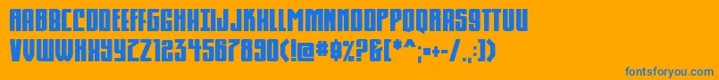 Komikahuna Font – Blue Fonts on Orange Background