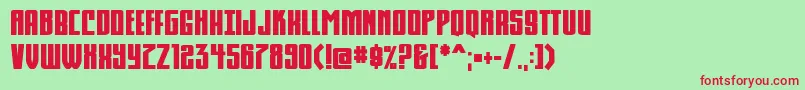 Komikahuna-fontti – punaiset fontit vihreällä taustalla