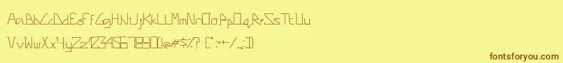 PinnacleRegular-Schriftart – Braune Schriften auf gelbem Hintergrund