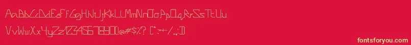 Fonte PinnacleRegular – fontes amarelas em um fundo vermelho