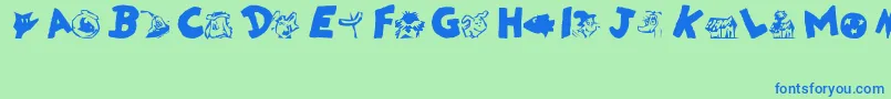 DrSeuss Font – Blue Fonts on Green Background