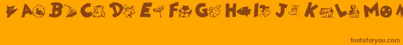 DrSeuss Font – Brown Fonts on Orange Background