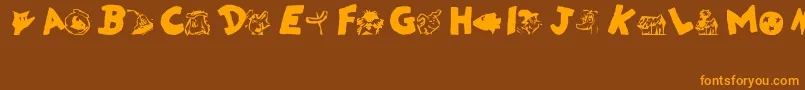DrSeuss Font – Orange Fonts on Brown Background