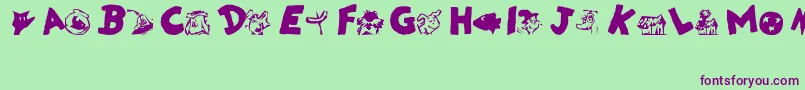 DrSeuss Font – Purple Fonts on Green Background