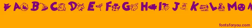 DrSeuss Font – Purple Fonts on Orange Background