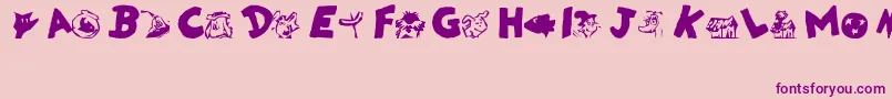 DrSeuss-Schriftart – Violette Schriften auf rosa Hintergrund