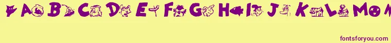 DrSeuss Font – Purple Fonts on Yellow Background