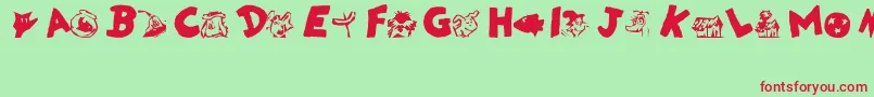 DrSeuss Font – Red Fonts on Green Background