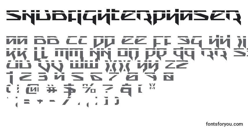 Schriftart SnubfighterPhaser – Alphabet, Zahlen, spezielle Symbole