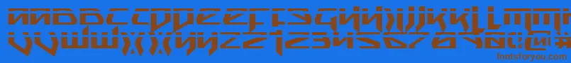 Fonte SnubfighterPhaser – fontes marrons em um fundo azul