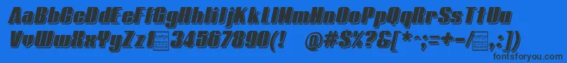 TypolineDemiShadowitalicDemo Font – Black Fonts on Blue Background