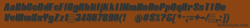 Шрифт TypolineDemiShadowitalicDemo – чёрные шрифты на коричневом фоне