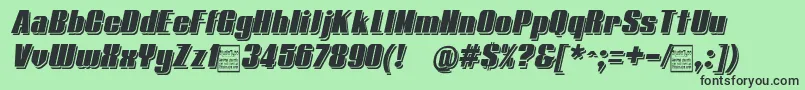 TypolineDemiShadowitalicDemo Font – Black Fonts on Green Background