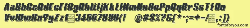 TypolineDemiShadowitalicDemo Font – Black Fonts on Yellow Background