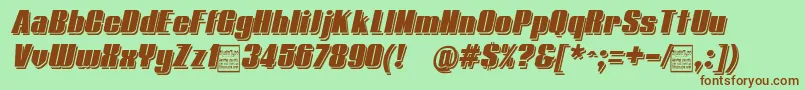 TypolineDemiShadowitalicDemo Font – Brown Fonts on Green Background