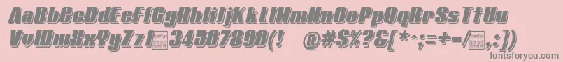 TypolineDemiShadowitalicDemo Font – Gray Fonts on Pink Background