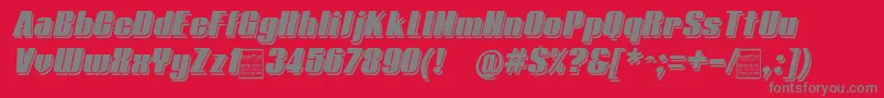 TypolineDemiShadowitalicDemo Font – Gray Fonts on Red Background