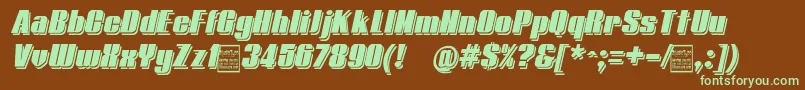 TypolineDemiShadowitalicDemo Font – Green Fonts on Brown Background