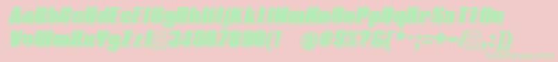 TypolineDemiShadowitalicDemo Font – Green Fonts on Pink Background