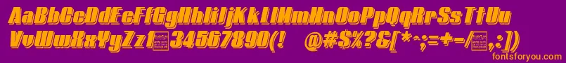 TypolineDemiShadowitalicDemo Font – Orange Fonts on Purple Background