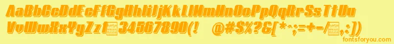 TypolineDemiShadowitalicDemo Font – Orange Fonts on Yellow Background