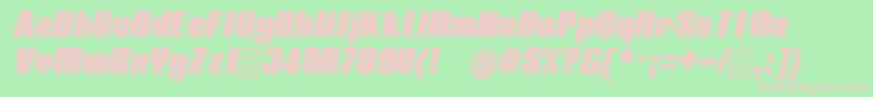 TypolineDemiShadowitalicDemo-fontti – vaaleanpunaiset fontit vihreällä taustalla