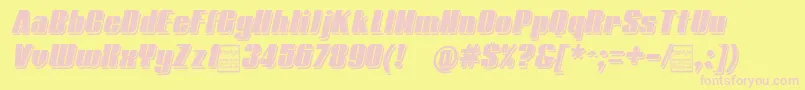 TypolineDemiShadowitalicDemo Font – Pink Fonts on Yellow Background