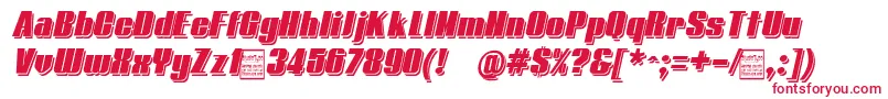 TypolineDemiShadowitalicDemo Font – Red Fonts on White Background