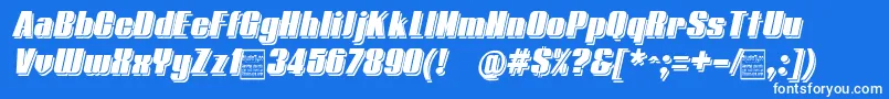 TypolineDemiShadowitalicDemo Font – White Fonts on Blue Background