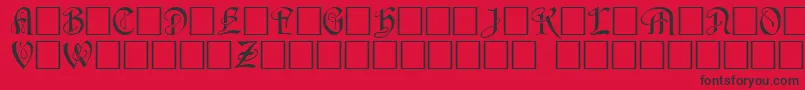 フォントHorstcapsCaps.001.001 – 赤い背景に黒い文字