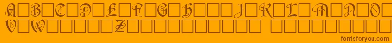 HorstcapsCaps.001.001-fontti – ruskeat fontit oranssilla taustalla